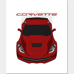 Corvette C7 - Long Beach Red Posters and Art